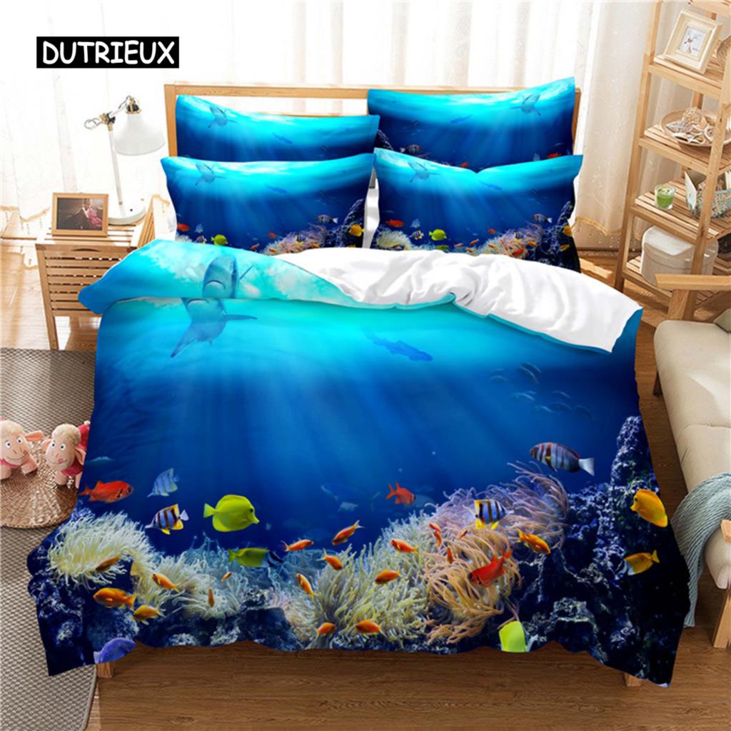 Underwater Water World Bedding Set Duvet Cover Set 3D Bedding Digital Printing Bed Linen Queen Size Bedding Set Fashion Design