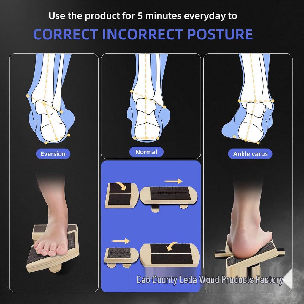 Drewniany trener równowagi na jednej nodze: Deska do baletu i korektor postawy kostki