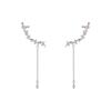 Super flash exquisite temperament full of diamond tassel without ear piercing ear clips unique face small earrings Mori personality explosive
