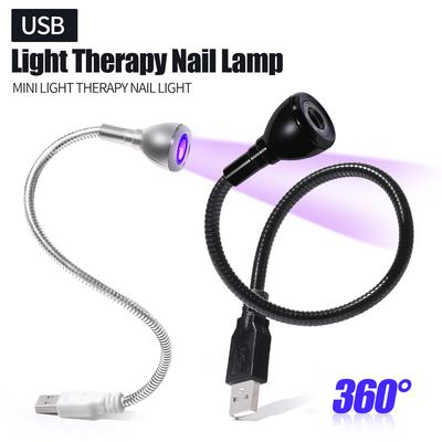 360 Degree Rotation Nail Lamp Usb Desk Lamp Gooseneck Lamp Flexible Light Nail Polish Uv Fast Curing Violet Light Quick Drying