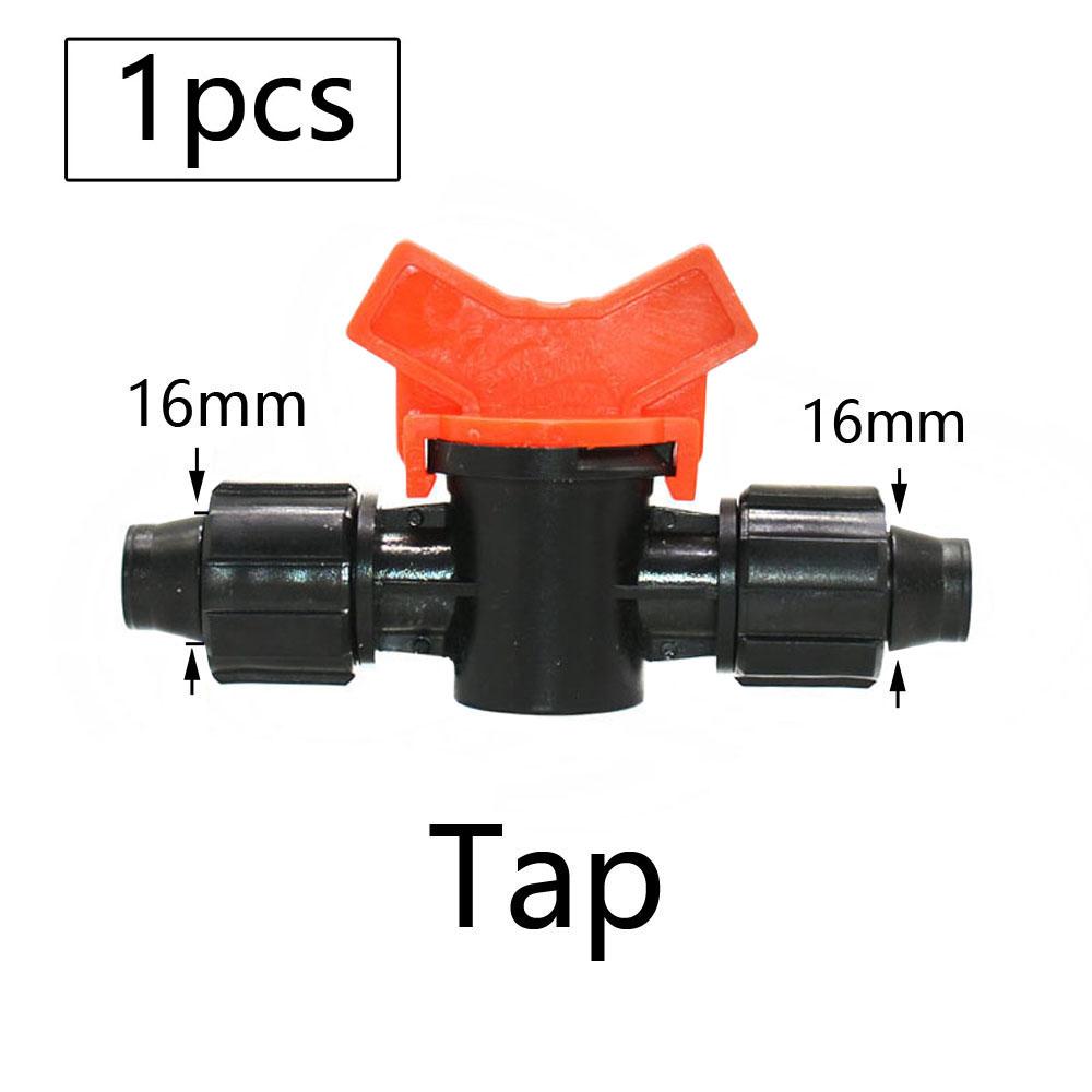 16mm Micro Irrigation Drip Tape Connectors Tee Repair Elbow End Plug Tap Fittings Locked Hose Joints Greenhouse Coupler