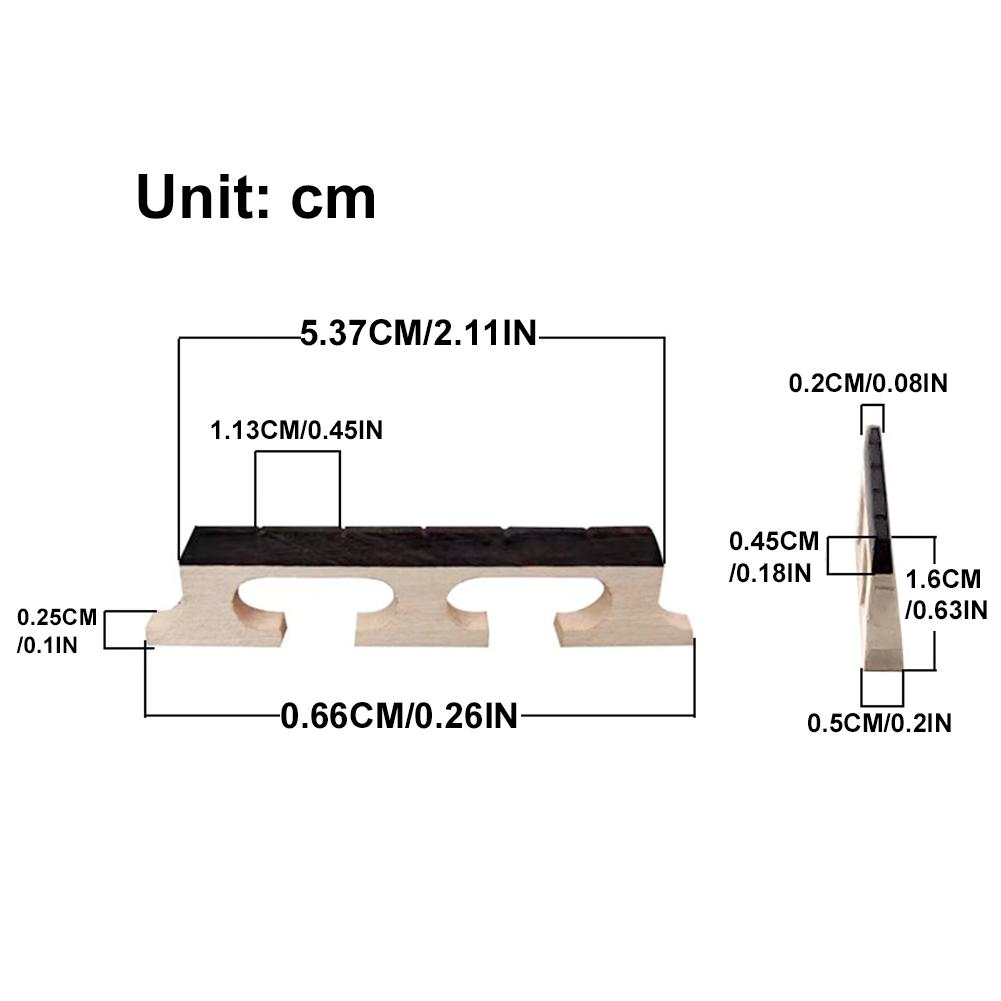 4/5/6 Strings Wooden Banjo Saddle Enhanced Acoustic Resonance 3 Footed Banjo Bridge Banjos Parts Replacement