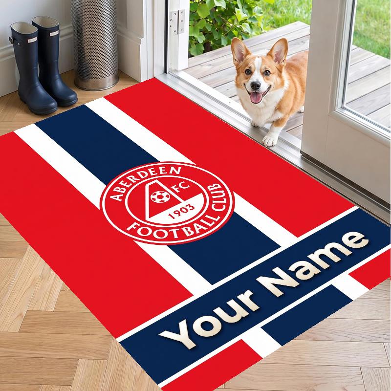 Custom Name Aberdeen Crystal Velvet Floor Rug Personalized Text Soft Carpet Home Decor