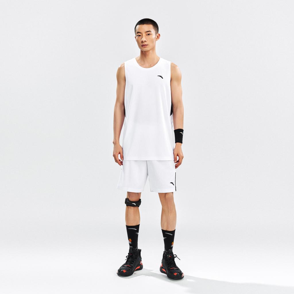 Anta Logo Breathable Moisture-Wicking Quick-Dry Sports Fitness Running Professional Training Tank Top Shorts Basketball Set Men Sportswear 952621205-1