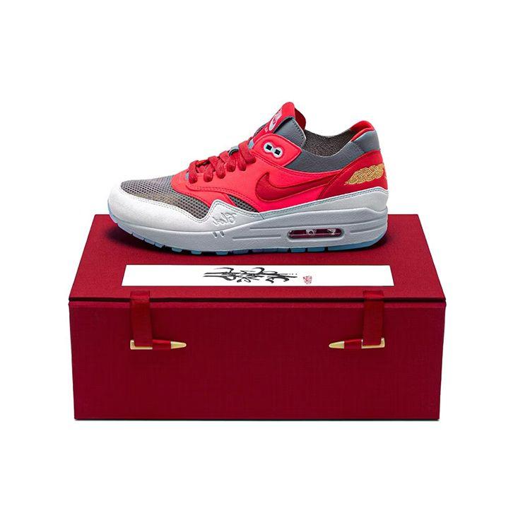 

Nike CLOT X Air Max 1 Kiss Of Death Ретро Удобные Спортивные Низкие Кроссовки Унисекс Красный Серый Белый DD1870-600(S-BOX) 42.5