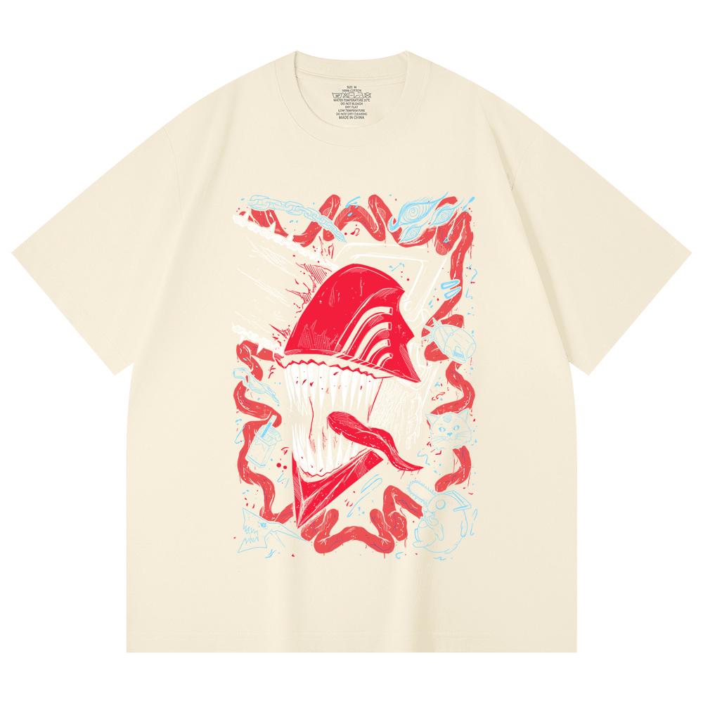 230 Gsm 100% Cotton Chainsaw Man V29 Denji Print Unisex Heavy Cotton T Shirt