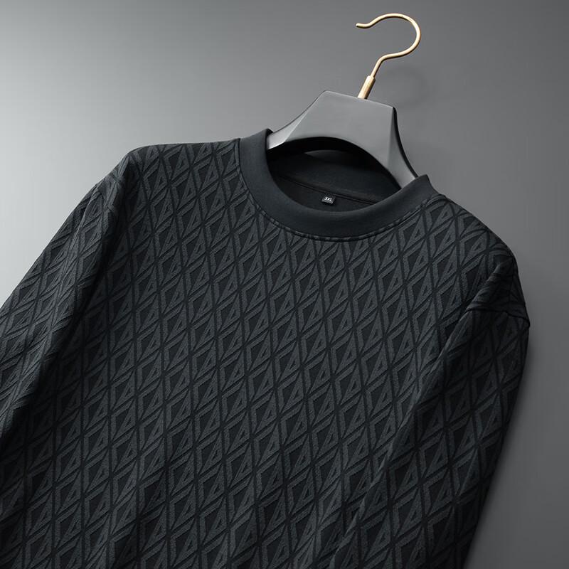 Men's Plus Size Knitted Jacquard Long Sleeve T-Shirt