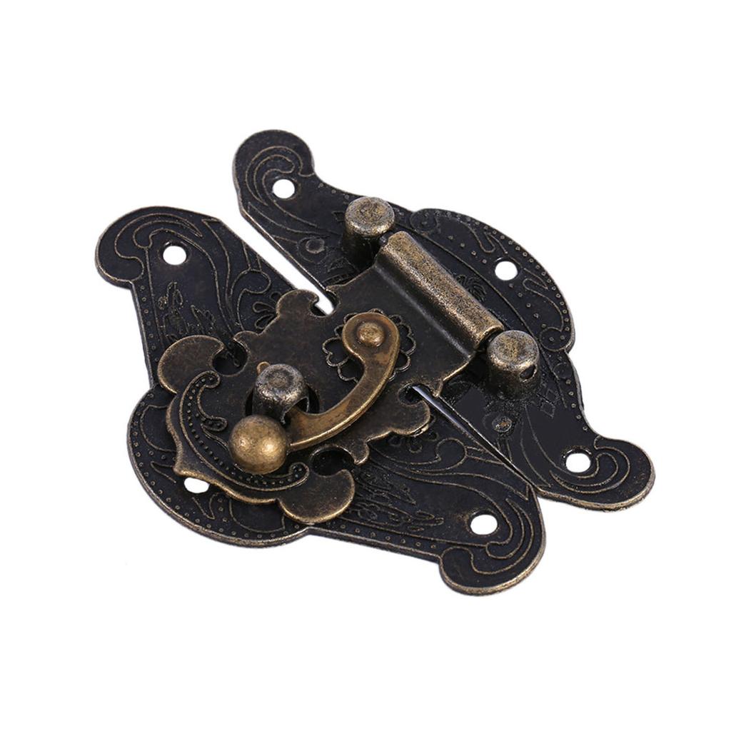Antiker Retro Vintage Dekoraschloss Riegel Vorhängeschloss Platte Für Holz Schmuckschatulle L