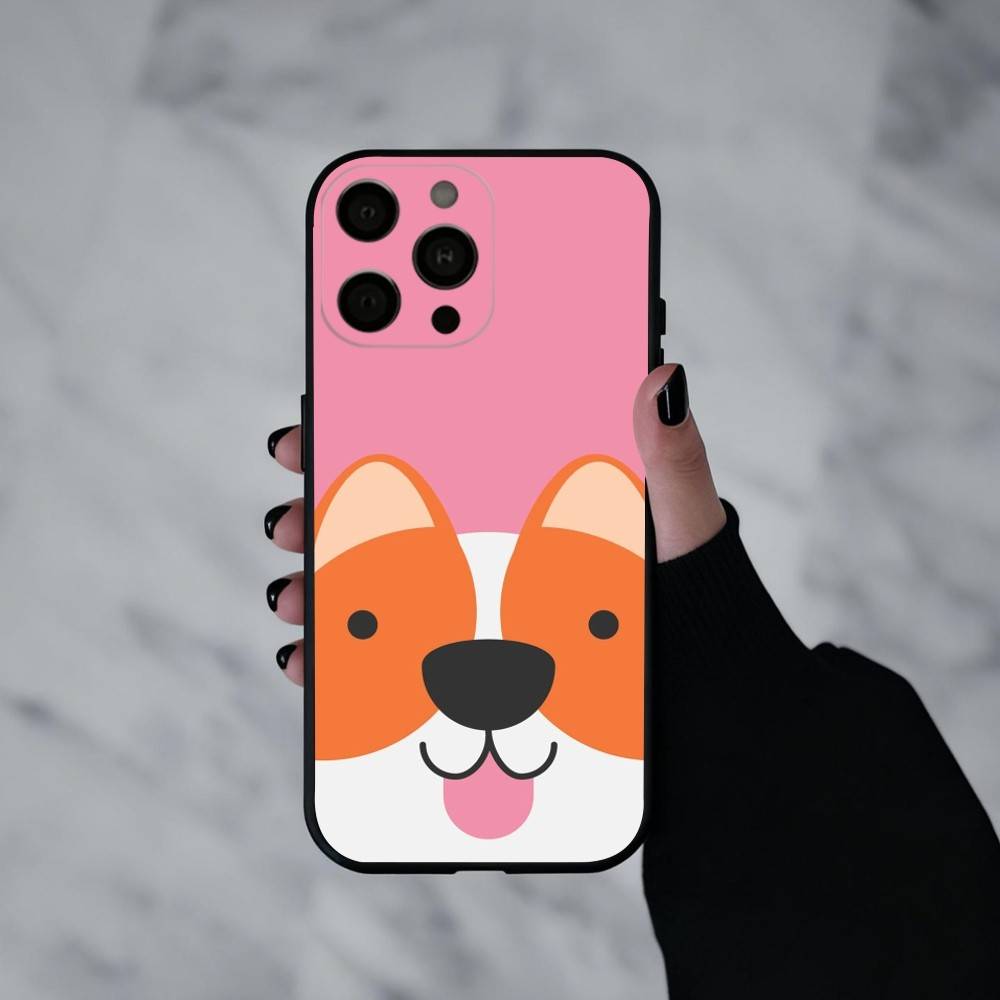 C-Cute Corgi D-Hund-G Handyhülle Für iPhone 17pro,16,15,14,13,12,11 Plus,Pro Max,XS,Weiche Silikon-Schwarze Hülle
