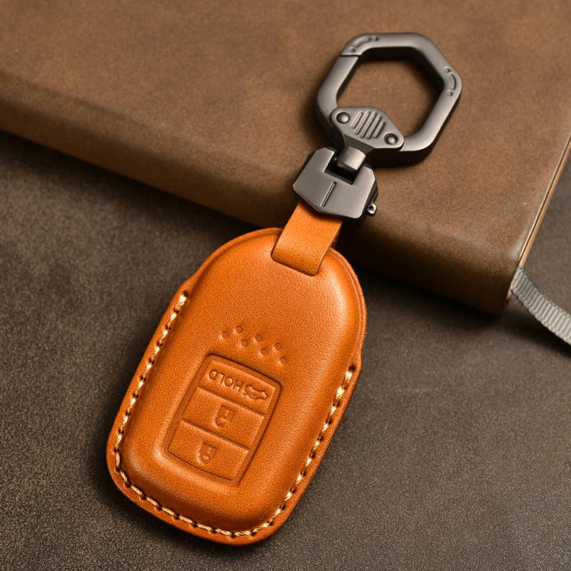 Leather Car Key Case Cover Shell for Honda Civic Accord Fit Hrv Crv Jazz City Protector