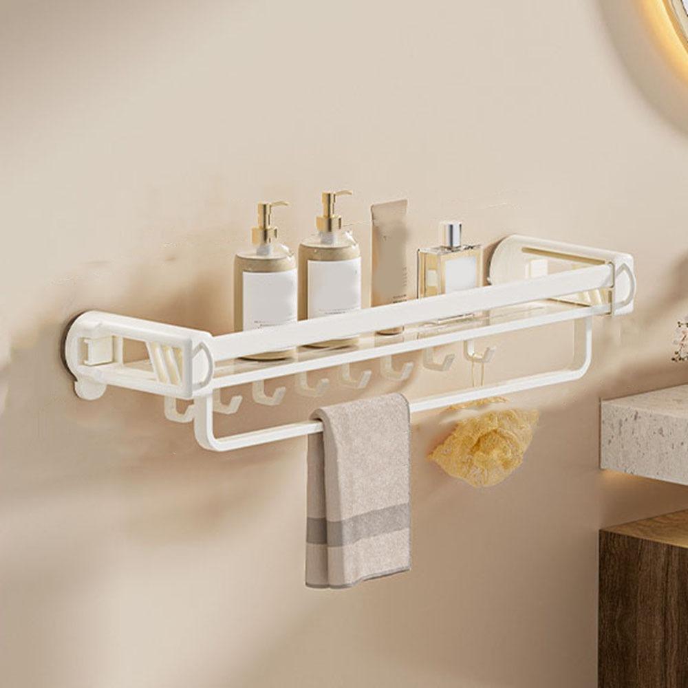 Wall Mounted Shampoo Storage Rack Punch Free Cosmetics Storage Rack Toilet Shampoo Holder  Kitchen