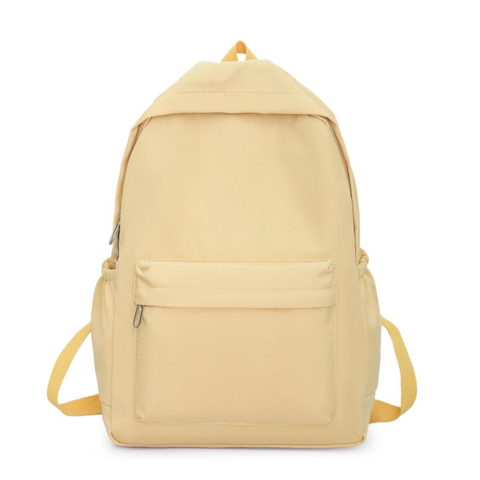 

Повседневный рюкзак большой вместимости, модный однотонный рюкзак для студенток колледжа, дорожный рюкзак One Size жёлтый