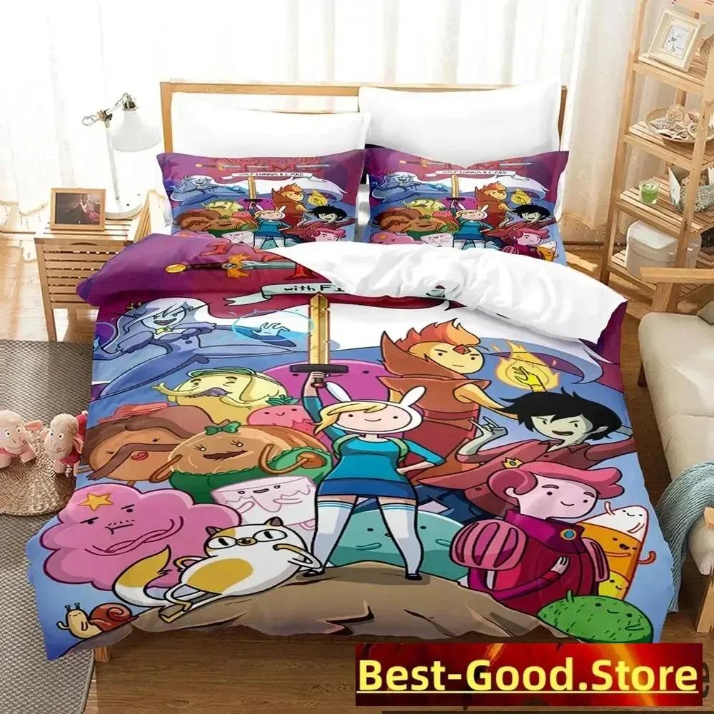 3D Print Adventure Time Finn Jake The Dog Face Printed Bed Set Duvet Cover Pillowcase Bedding Set Linen Sheet Quilt Cover Size