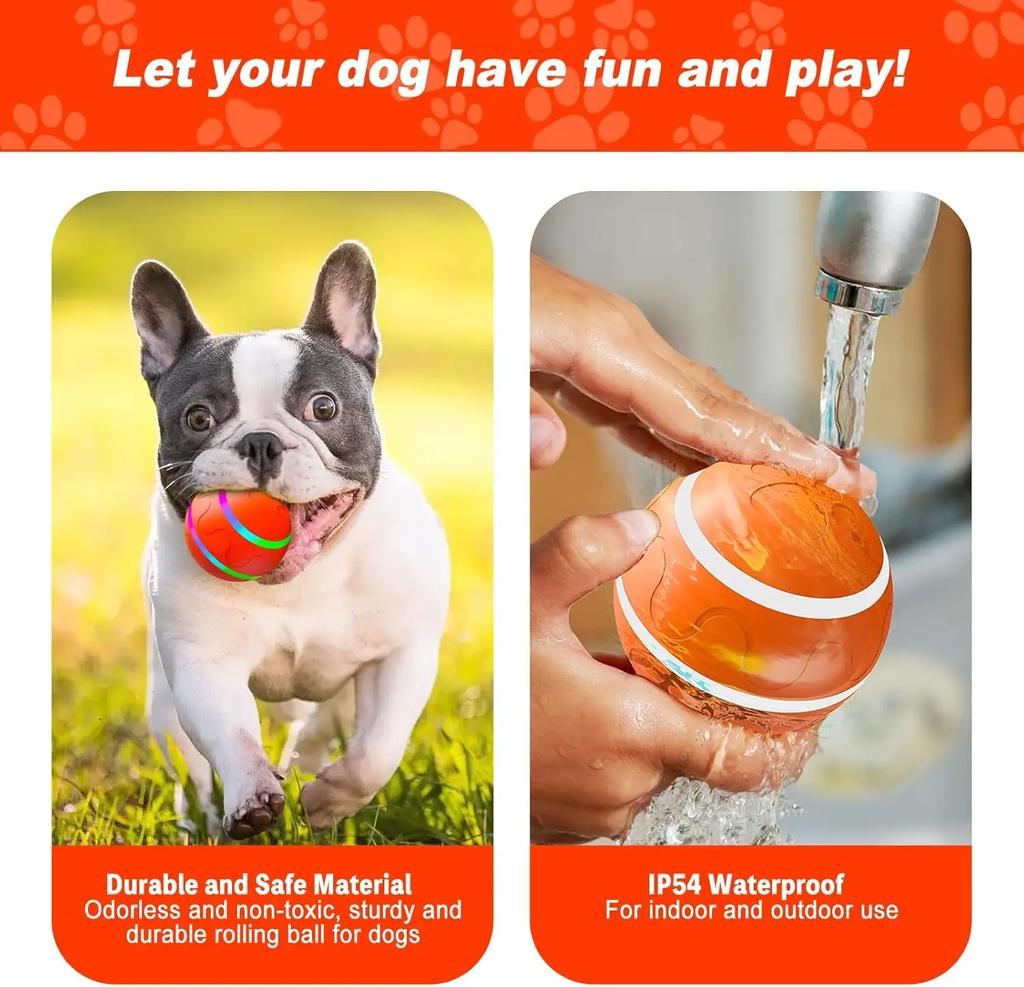 Upgrade des interaktiven selbstrollenden Hundeballspielzeugs, automatisch aktiver Rollball für Hunde, wiederaufladbares Hundespielzeug mit Fernbedienung