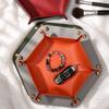 Vintage Desktop Organizer Nordic Style Folding Organizer Creative Leather Storage Tray  Entrance