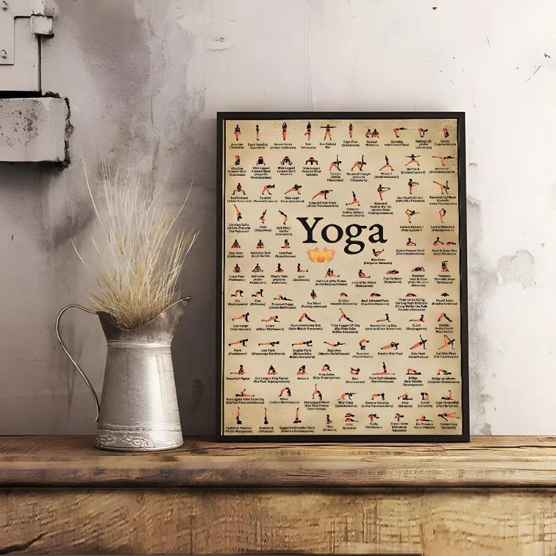1pc Gym Yoga Poster Paper Print Home Bedroom Entrance Bar Cafe Art Painting Decoration