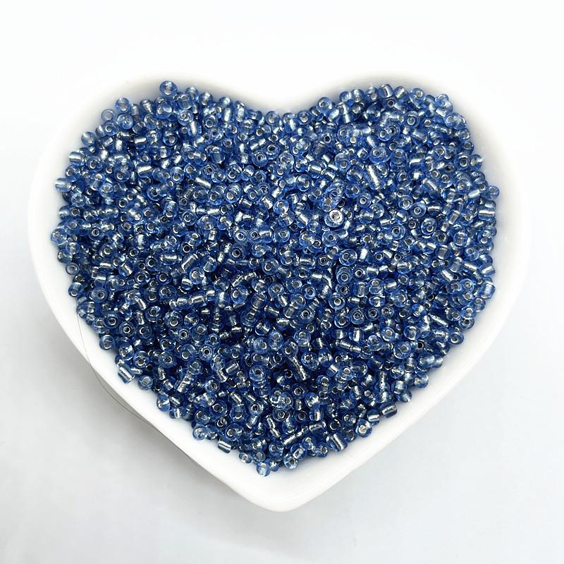 

15g 2mm 3mm 4mm Effect of The Silver Colour Lined Charm Glass Seed Beads DIY Bracelet Beads for Jewelry Making Accessories 4mm(15g)