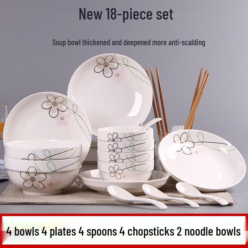 Chinese Style 18-Piece Dinnerware Set