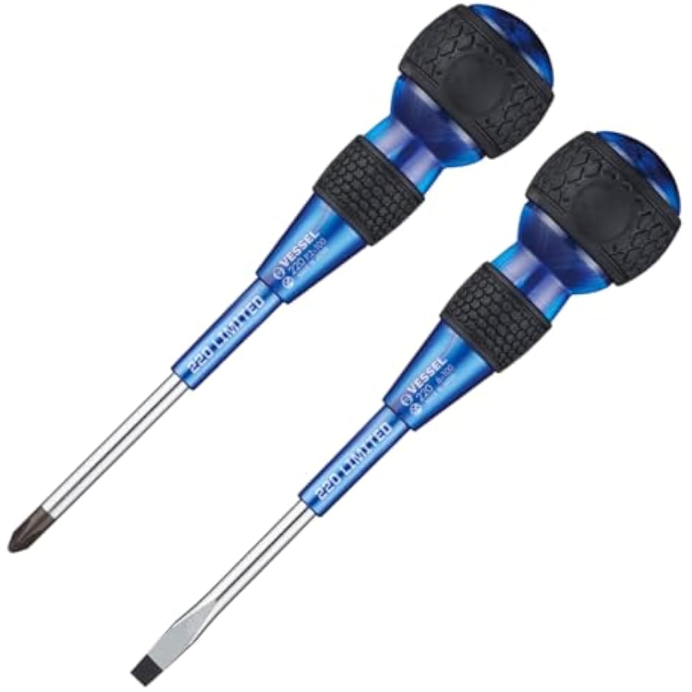 VESSEL (VESSEL) Ball Grip Screwdriver Premium Set of 2 (Blue) 220-2PS-PBL