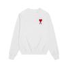 Sweatshirt Unisexe AMI ANCIENT en Coton avec Petite Broderie Cœur - Style Automne/Hiver, Col Rond, Coupe Ample, Décontracté.