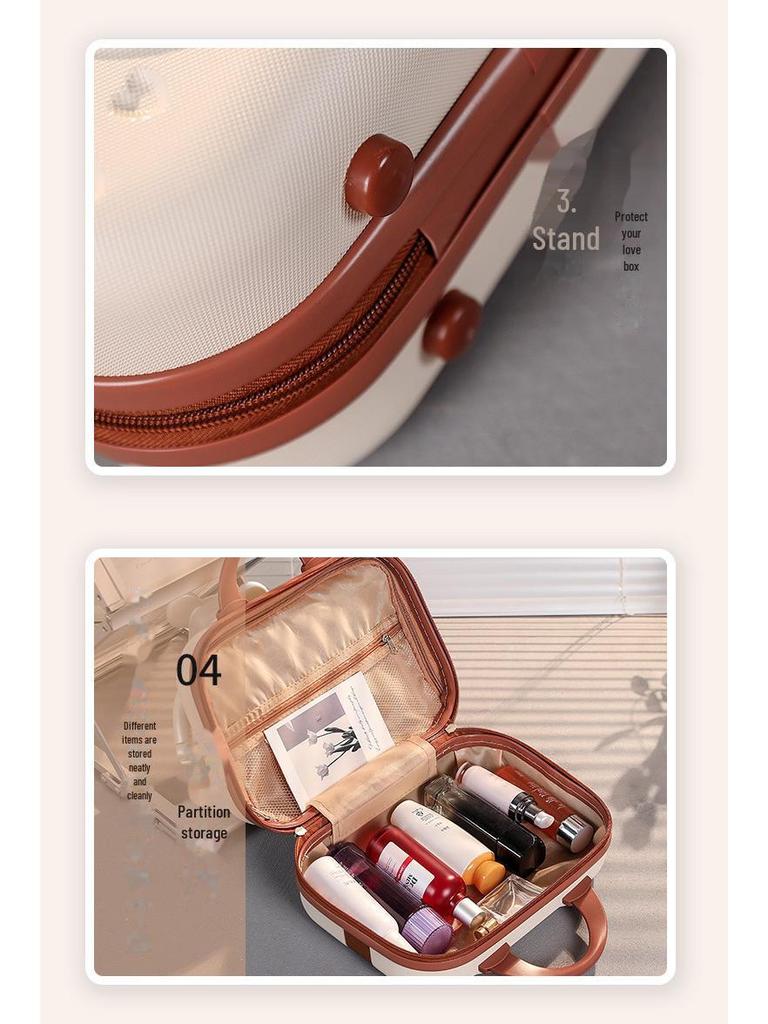 14" Red Bridal Cosmetic Suitcase - Portable Wedding Dowry Bag for Women