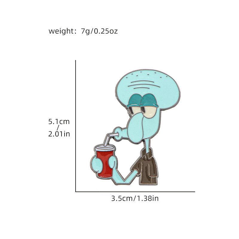 SpongeBob Brooch Collection: Squidward, Patrick, Mr. Krabs - Cartoon Keychain Accessories