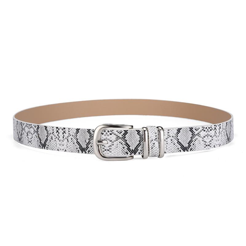 Snake Elegant Retro Pattern Womens Fashion Belt With Alluring Metal Buckle Design