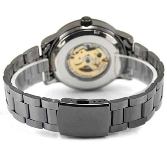 Luxury Men's Roman Numerals Tungsten Steel Mechanical Skeleton Wrist Watch