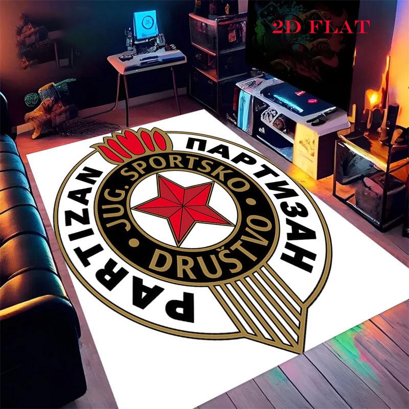 Tapis logo Partizan pour Salon Chambre Maison Décoration Canapé, Tapis de Sol Antidérapant pour Jeux d'Enfants