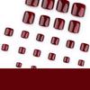 New Year Red Cat Eye Square Reusable Toe Nails - Solid Color Short Nail Tips
