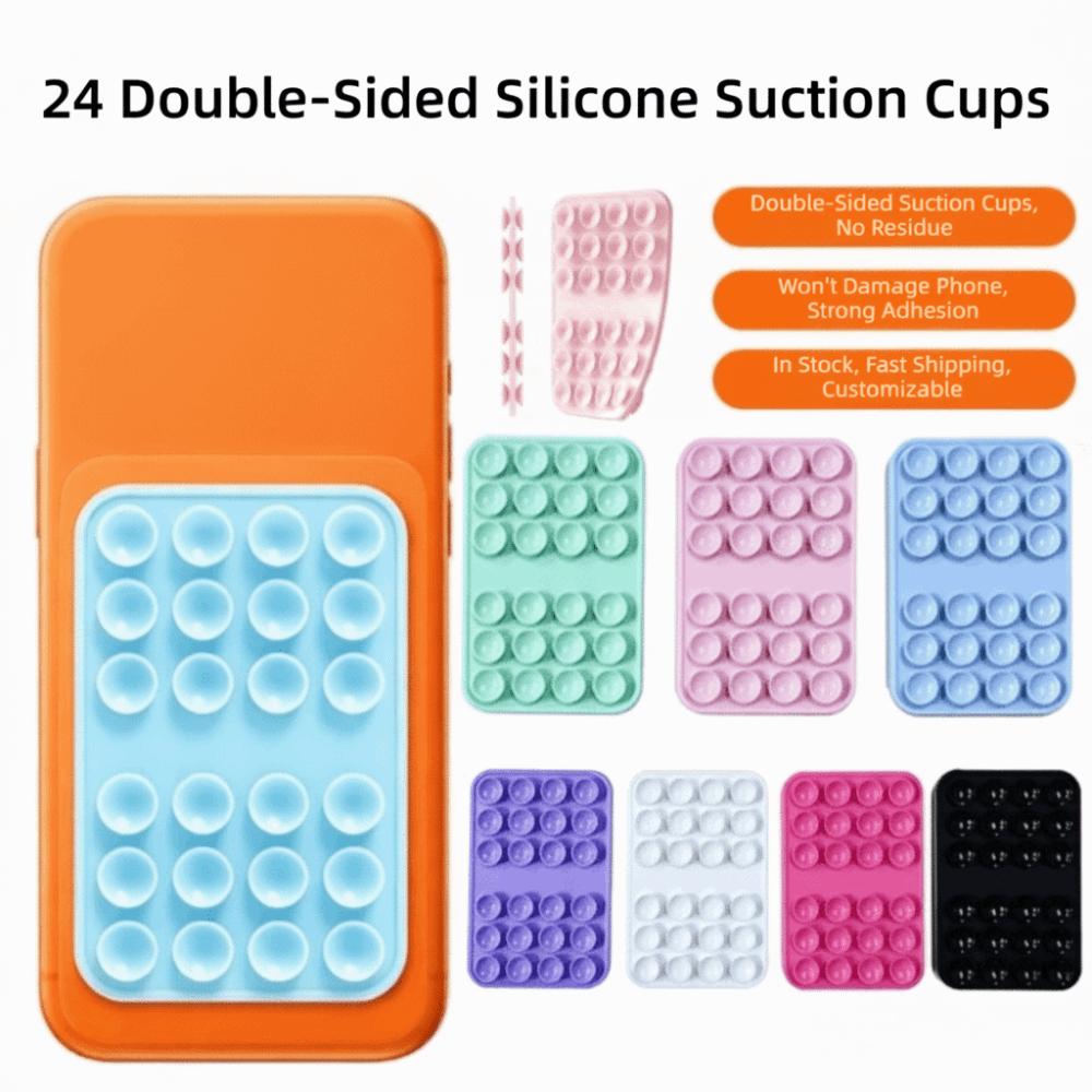 5pcs Square Phone Holder Mat Silicone Anti-Slip Phone Mount New Suction Cup Phone Holder Wall Mount