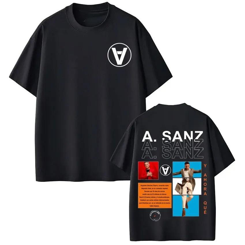 

Loose Cotton Tshirts Fan Gifts Singer Alejandro Sanzs Y AHORA QUÉ TOUR 2026 Album Print Tshirt Unisex Women Hiphop Tshirts S