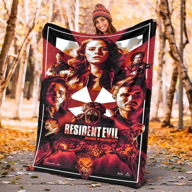 The sci-fi game Resident Evil features the Umbrella Corporation blanket a soft home furnishing nap decoration a warm Sherpa blanket for all seasons U8