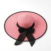 Ribbon Beach Hat, Wing Summer Beach Floppy Hat, Pink