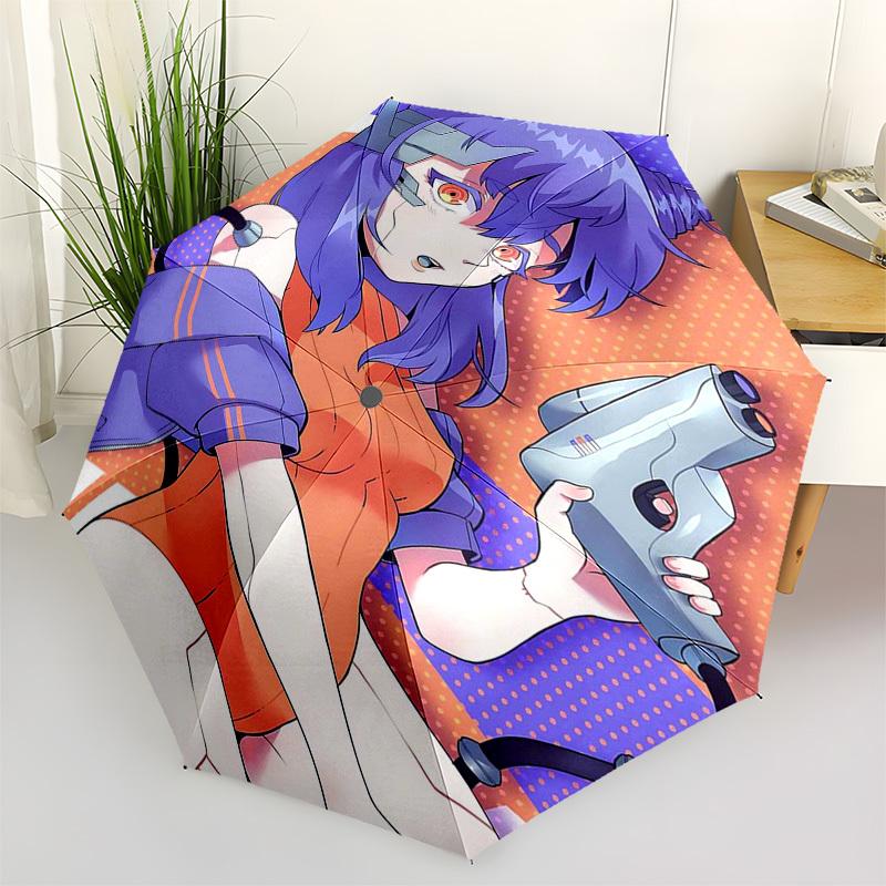 

1pc Outdoor Umbrella with Anime Character Design - Automatic Opening/Closing, Portable 3-Fold Design, 8-Bone Iron Frame - Perfect Gift for Fans,