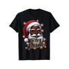 African American Santa Christmas Pajama Black X-Mas T-Shirt 100% Cotton Round Ne