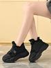 Winter Damen Enganliegende Sportschuhe mit dicker Sohle und hohem Schaft mit Wollfutter, Warme und höhenerhöhende Sportschuhe für Damen im koreanischen Stil