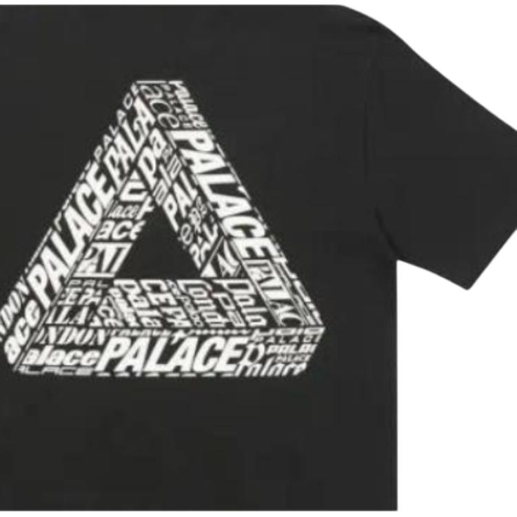 Palace Ultimo Series Tri-Text T-Shirt With 3D Triangle Logo Print Unisex Tops Black PAL-FW22-451