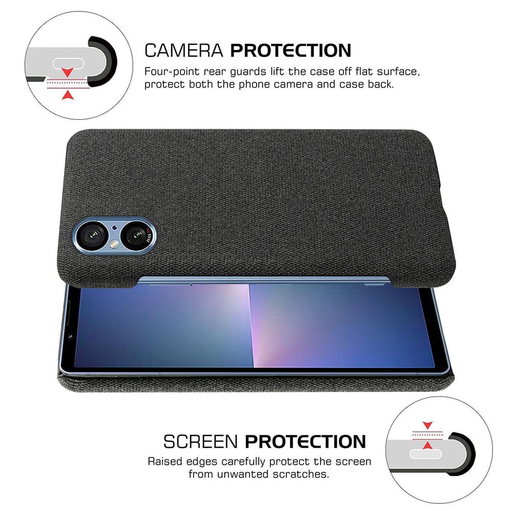 Protection Cover for Sony Xperia 5 V,Anti-scratch Cell Phone Case Cloth+PC Shell