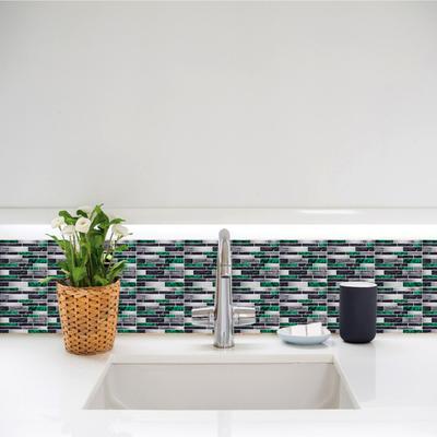 10 Sheets Marble Wall Tile Sticker Waterproof PVC Self-adhesive Decorative Decal Home Bathroom Kitchen Backsplash Peel-And-Stick Wall Sticker