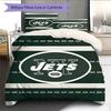New York Jets Muster Bettwäsche Steppdecken-Set Heimdekoration Geschenk (1 Bettbezug + 2 Kissenbezüge (ohne Füllung))