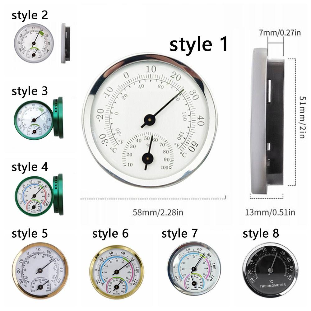 Round Pointer Type Temperature Meter No Battery Required Analog Hygrometer  Home Supply