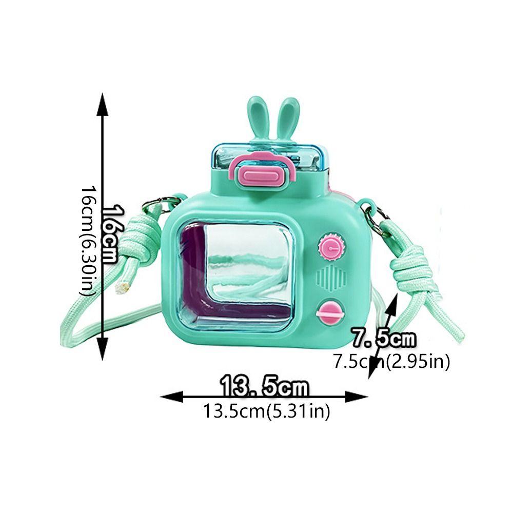 Portable Rabbit TV Water Bottle 600ml Sports Water Kettle Cartoon Straw Water Cup  Home Decor
