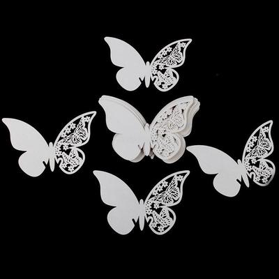 50 Pcs Table Mark Wine Glass Cards Favor Butterfly Name Place Party Wedding