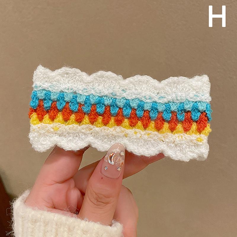 

Retro Knitted Flowers Bangs Magic Paste Posts Hair Sticker Clip For Women Children Fringe Hair Bang Patch Hair Styling Tools