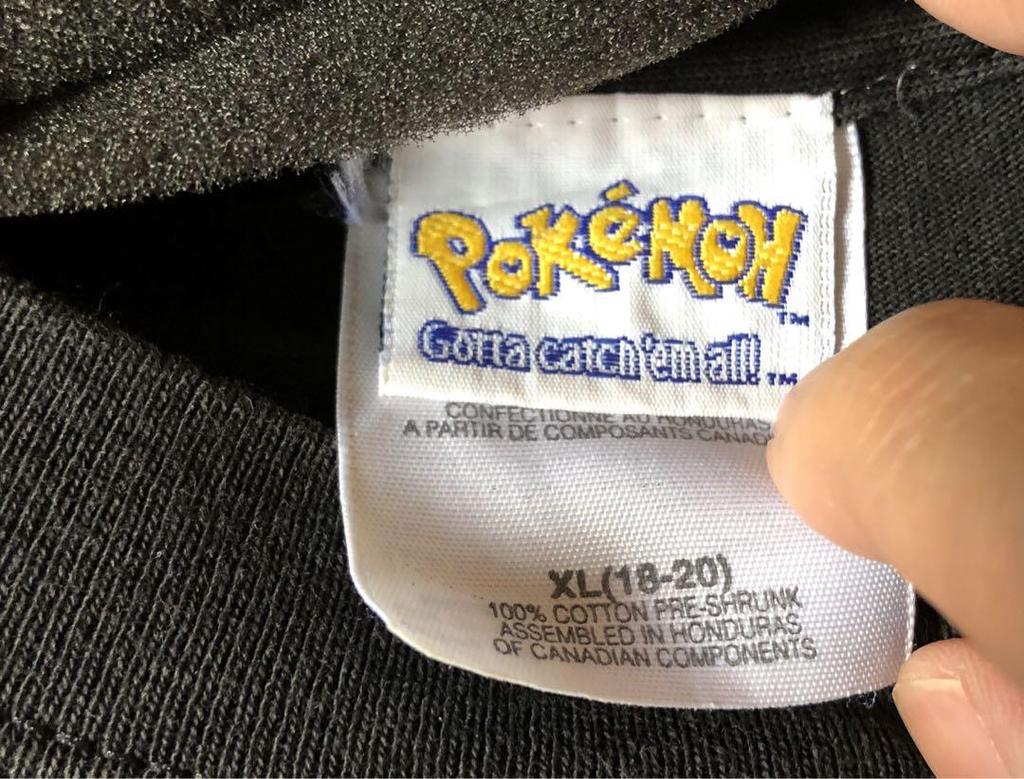 [USED] Pokemon Mew & Mewtwo Anime Print T-Shirt, Black, Vintage