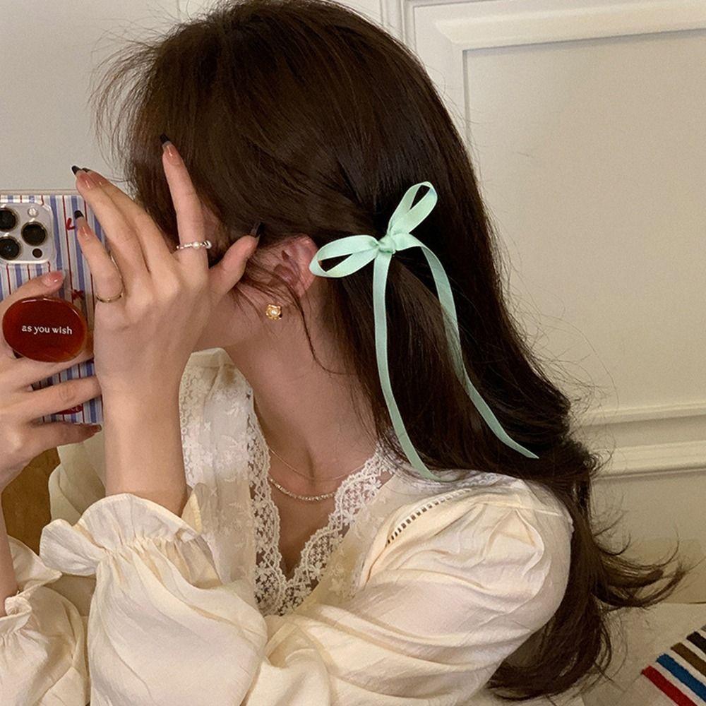 Geometry Shape Ribbon Balletcore Bow Hairpin Small Hair Claw Korean Style Headwear Girl Hair Clip