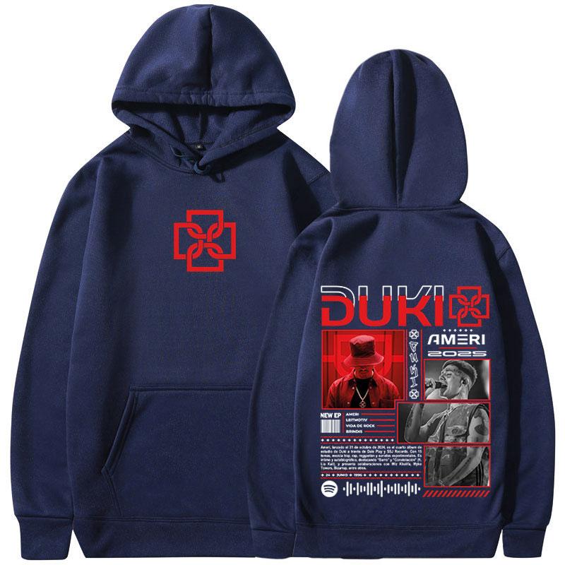 Rapper Duki Ameri World Tour  Hoodies Men's Women Fleece Casual Oversized Sweatshirt Fashion Hip Hop Long Sleeve Pullovers
