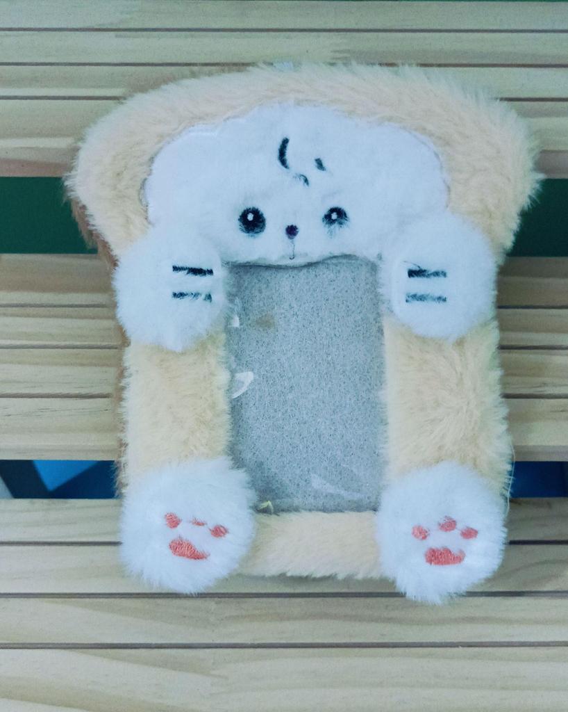 Chaveiro de Mochila de Pelúcia de Animal Fofo e Porta-Cartões - Pingente de 3 Polegadas para Fotos e Cartões