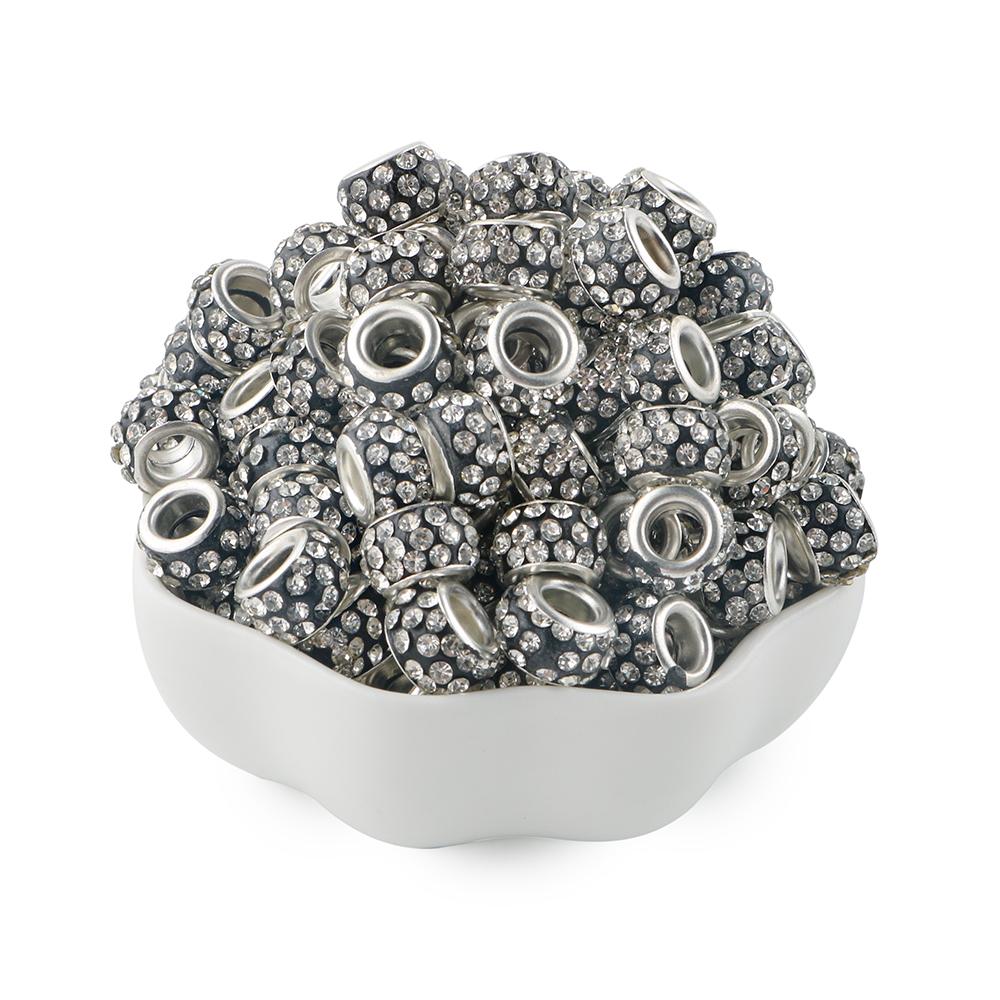 20Pcs 11.5mm Round Rhinestone Crystal Glass Big Hole Beads For Jewelry Making Charms For Bracelet Earrings Jewelry Accessories